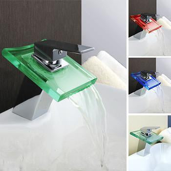 Color Changing Bathroom Sink Glass Faucet - Wash Your Hands With Style!