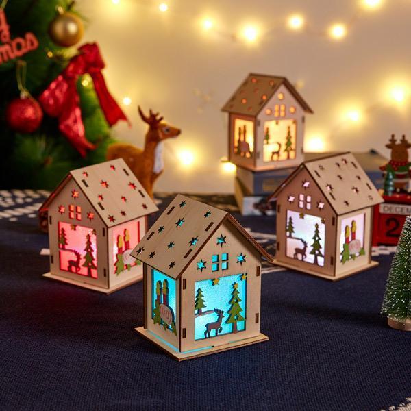 4 Pcs DIY LED Color-Changing Christmas House Lights