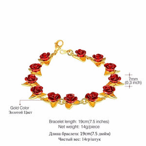 Red Rose Flower Bracelet