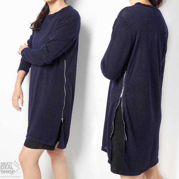 Side Zipper Sweater Dress