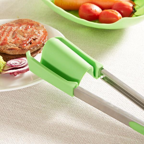 2 Pcs - 2 in 1 Silicone Spatula Tongs