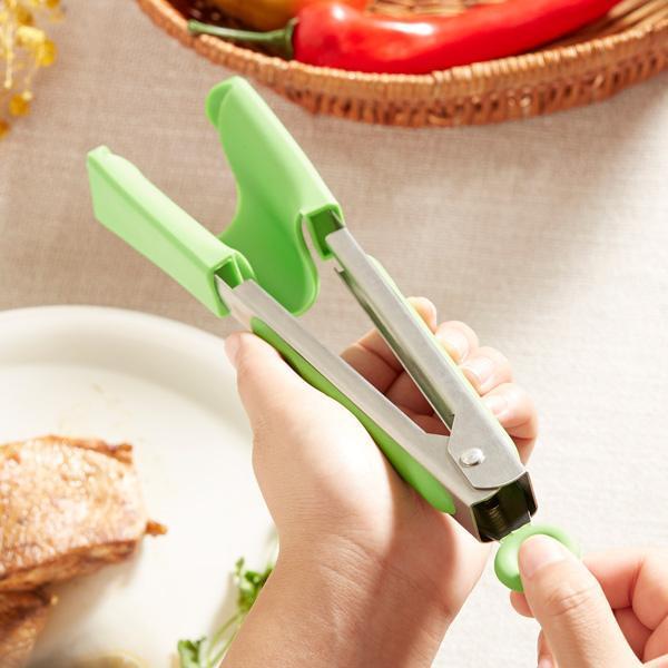 2 Pcs - 2 in 1 Silicone Spatula Tongs